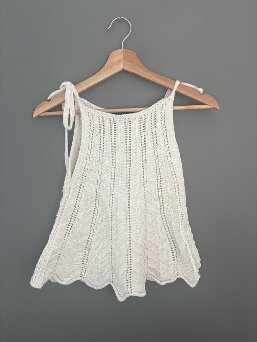 Kendall & Kylie Cream Openwork Crochet  Knit Tank| | Size M